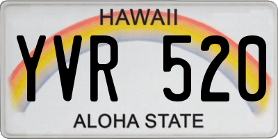 HI license plate YVR520