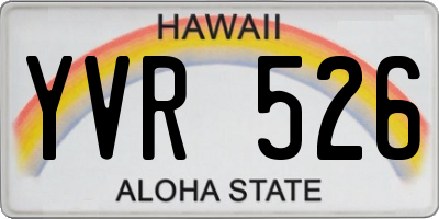 HI license plate YVR526
