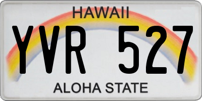HI license plate YVR527