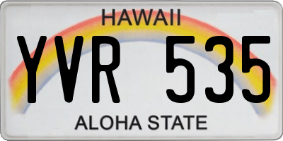 HI license plate YVR535