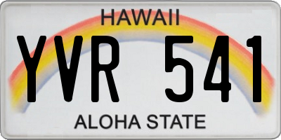 HI license plate YVR541