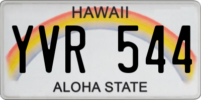 HI license plate YVR544