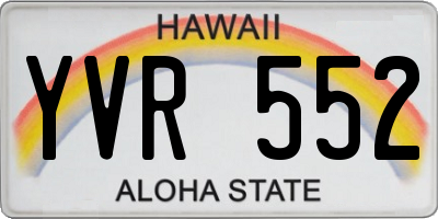 HI license plate YVR552