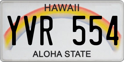 HI license plate YVR554