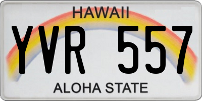HI license plate YVR557