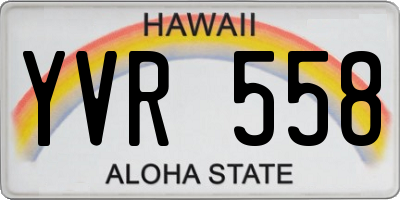 HI license plate YVR558