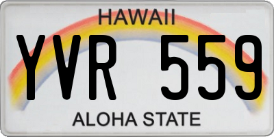 HI license plate YVR559
