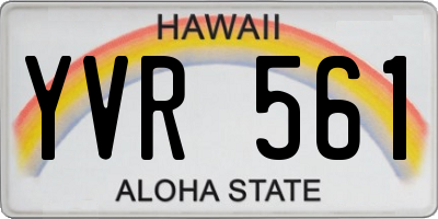 HI license plate YVR561