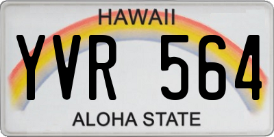 HI license plate YVR564