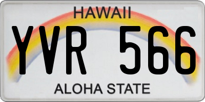 HI license plate YVR566