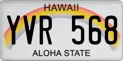 HI license plate YVR568