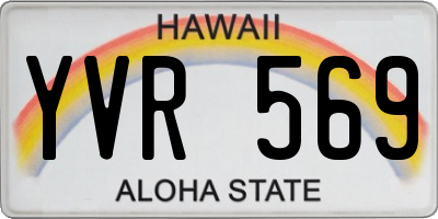 HI license plate YVR569