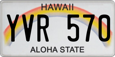 HI license plate YVR570