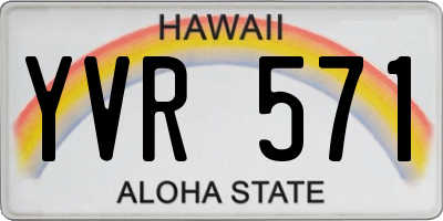 HI license plate YVR571