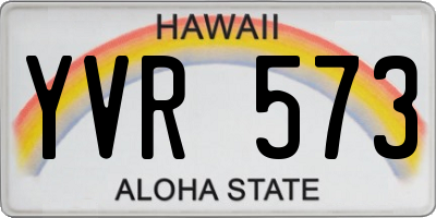 HI license plate YVR573
