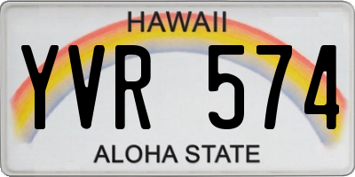 HI license plate YVR574
