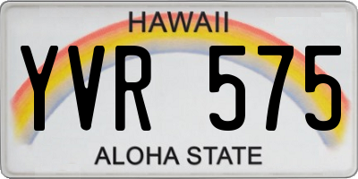 HI license plate YVR575