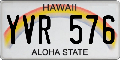 HI license plate YVR576