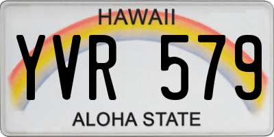 HI license plate YVR579