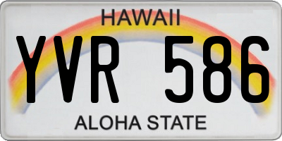 HI license plate YVR586