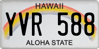 HI license plate YVR588