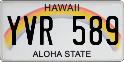 HI license plate YVR589