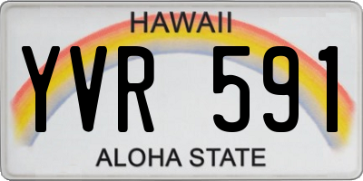 HI license plate YVR591