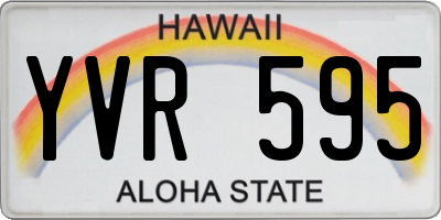 HI license plate YVR595