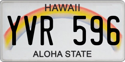 HI license plate YVR596