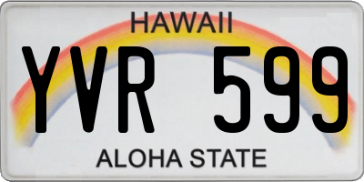 HI license plate YVR599