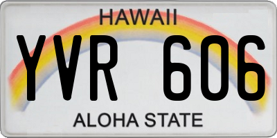 HI license plate YVR606