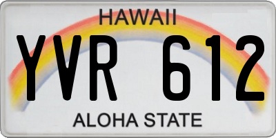 HI license plate YVR612