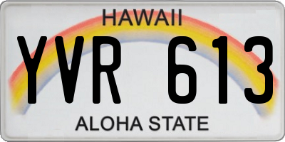 HI license plate YVR613