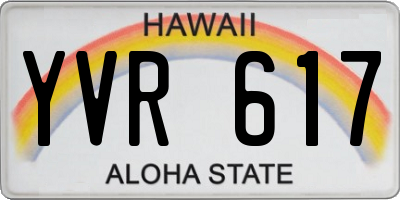 HI license plate YVR617