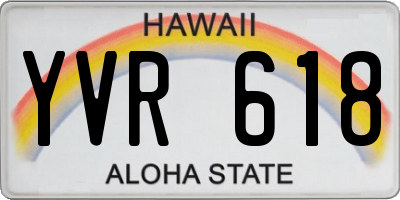 HI license plate YVR618