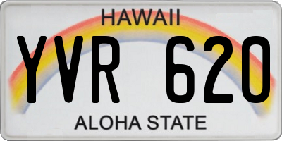 HI license plate YVR620