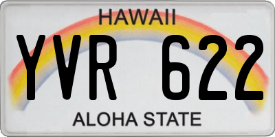 HI license plate YVR622
