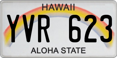 HI license plate YVR623