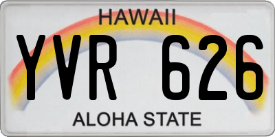 HI license plate YVR626