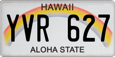 HI license plate YVR627