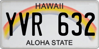 HI license plate YVR632
