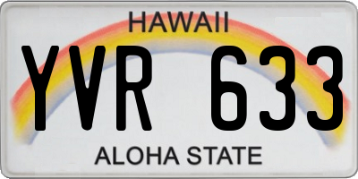 HI license plate YVR633