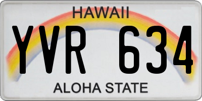 HI license plate YVR634