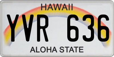 HI license plate YVR636