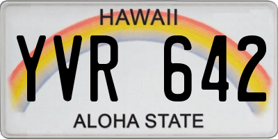 HI license plate YVR642