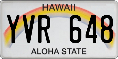 HI license plate YVR648