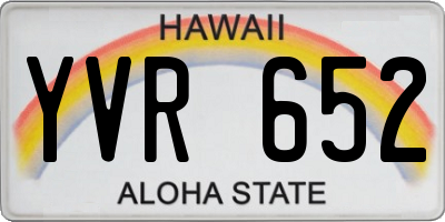 HI license plate YVR652