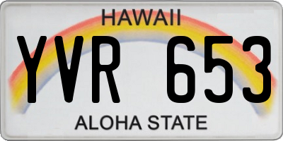 HI license plate YVR653