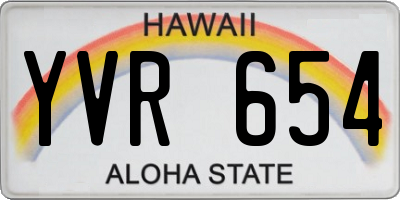 HI license plate YVR654