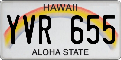 HI license plate YVR655